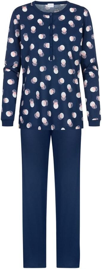 Mey Pyjama SCRIBBLED DOTS Katoen modern comfortabel rechte vorm knoopsluiting ronde hals (2-delig) - Foto 3