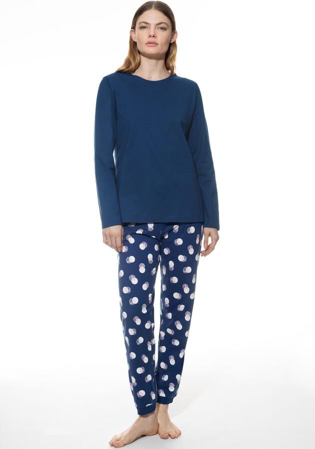 Mey Pyjama SCRIBBLED DOTS Katoen modern comfortabel rechte vorm ronde hals lange mouwen (2-delig) - Foto 4