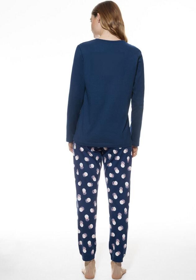 Mey Pyjama SCRIBBLED DOTS Katoen modern comfortabel rechte vorm ronde hals lange mouwen (2-delig)