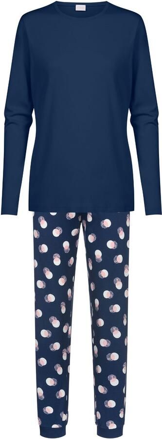 Mey Pyjama SCRIBBLED DOTS Katoen modern comfortabel rechte vorm ronde hals lange mouwen (2-delig) - Foto 3