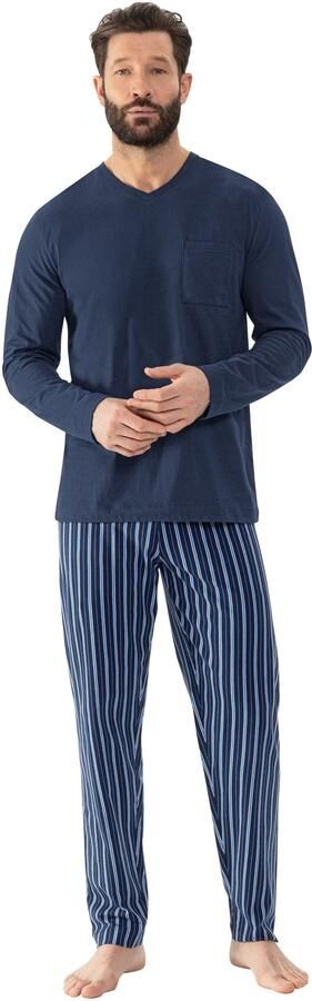 Mey Pyjama Straight Shirt met lange mouwen en borstzak (2-delig) - Foto 6