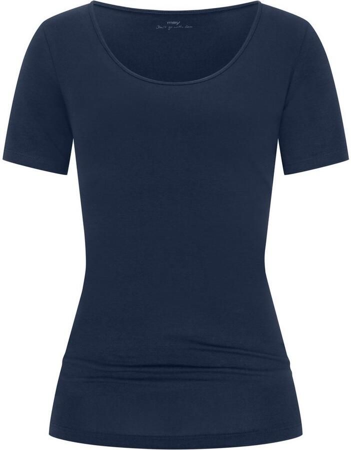 Mey Shirt met korte mouwen COTTON PURE Ronde halslijn halve mouw losse pasvorm