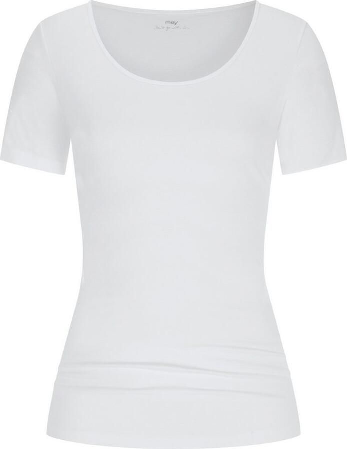 Mey Shirt met korte mouwen COTTON PURE Ronde halslijn halve mouw losse pasvorm