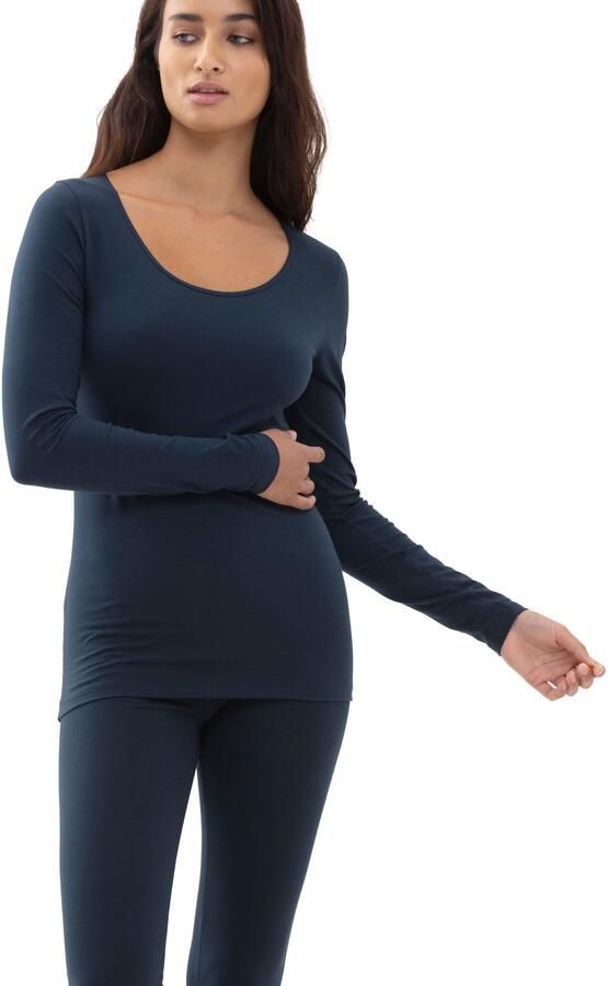 Mey Shirt met lange mouwen COTTON PURE Diepe ronde hals - Foto 3