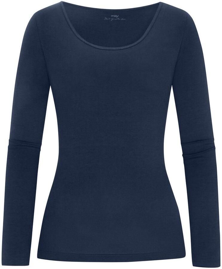 Mey Shirt met lange mouwen COTTON PURE Diepe ronde hals - Foto 1