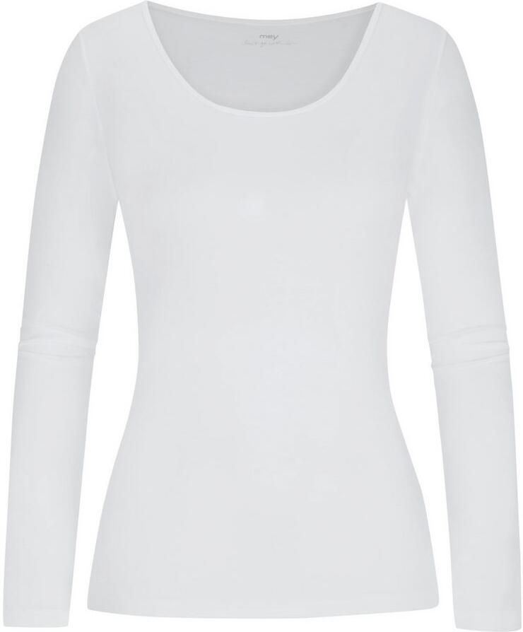 Mey Shirt met lange mouwen COTTON PURE Diepe ronde hals