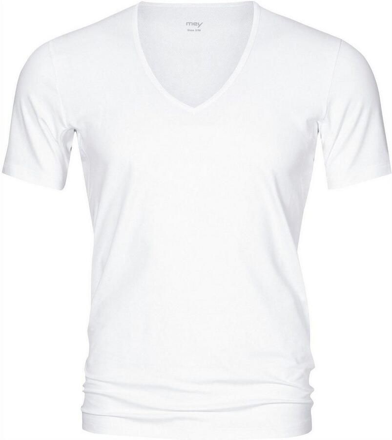 Mey Shirt voor eronder Dry Cotton Functional Korte mouw diepe V-hals single jersey met extra lange rug (1 stuk)