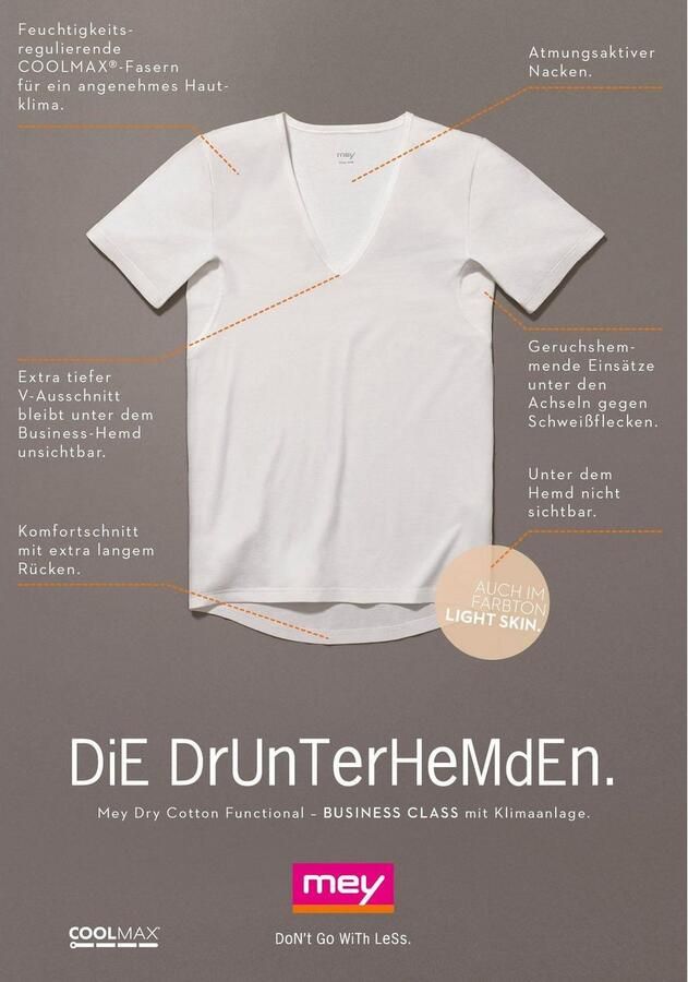 Mey Shirt voor eronder Dry Cotton Functional Korte mouw diepe V-hals single jersey met extra lange rug (1 stuk) - Foto 7