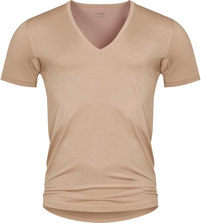 Mey Shirt voor eronder Dry Cotton Functional Korte mouw diepe V-hals single jersey met extra lange rug (1 stuk)
