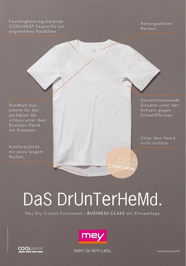 Mey Shirt voor eronder Dry Cotton Functional Korte mouw ronde hals single jersey met extra lange rug - Foto 9