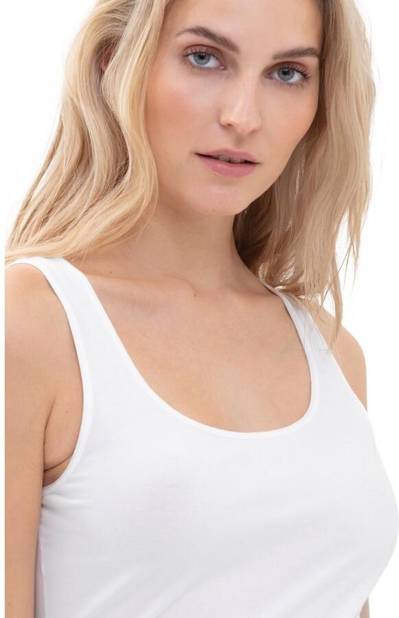 Mey Tanktop COTTON PURE Ronde halslijn ademend smalle pasvorm single jersey