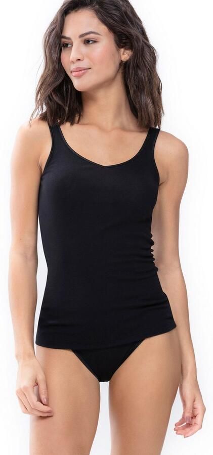 Mey Tanktop Noblesse smalle pasvorm brede bandjes diepe v-hals - Foto 5