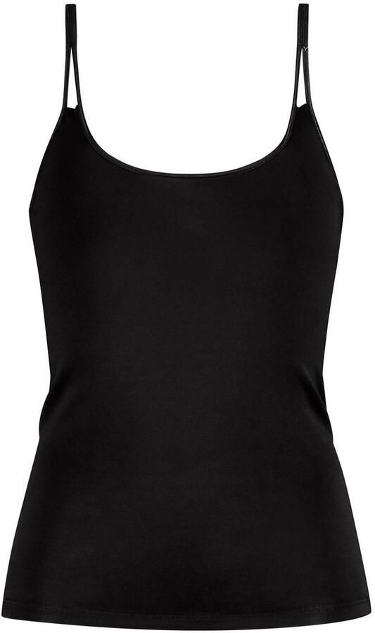 Mey Top met spaghettibandjes Emotion zonder opstaande zijnaden smalle pasvorm fijnrib