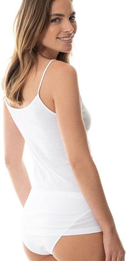 Mey Top met spaghettibandjes Noblesse smalle pasvorm zonder opstaande zijnaden fijnrib - Foto 4