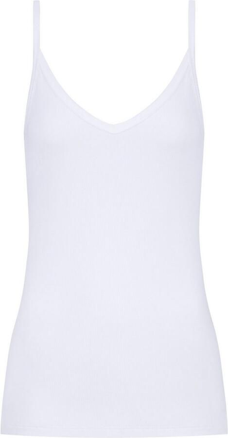 Mey Top met spaghettibandjes Orangic Cotton V-hals katoenmix ademend fijne rib - Foto 2