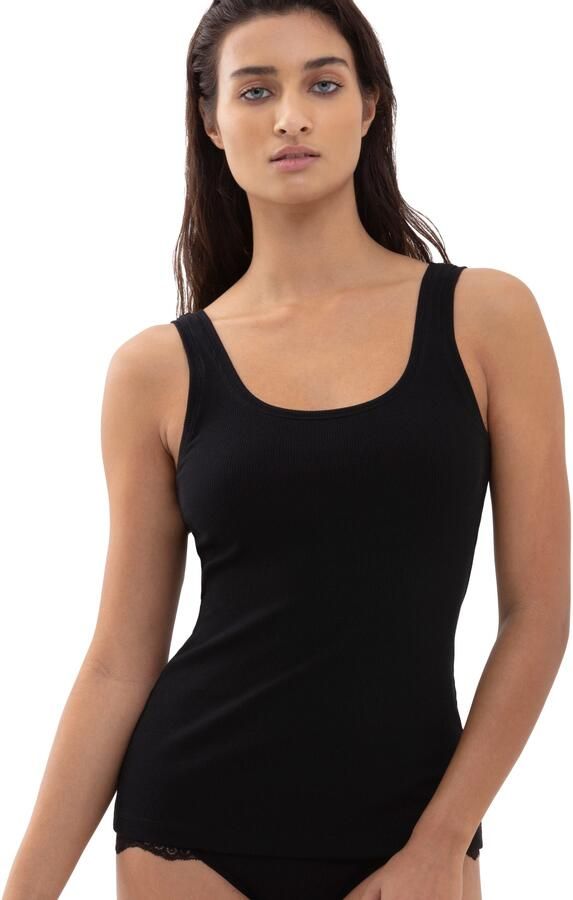 Mey Top Orangic Cotton diepe ronde halslijn fijnrib katoenmix ademend - Foto 5