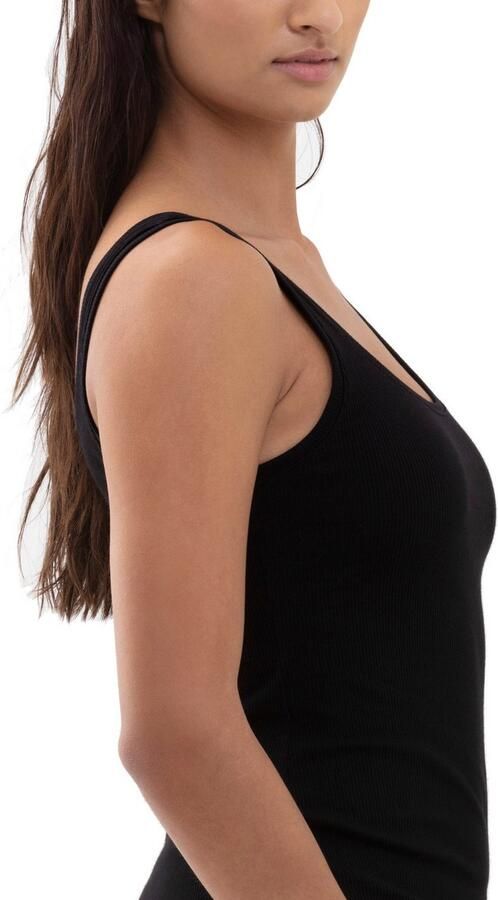 Mey Top Orangic Cotton diepe ronde halslijn fijnrib katoenmix ademend - Foto 3