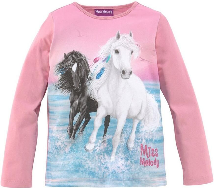 Miss Melody Shirt met lange mouwen met mooi paardenmotief