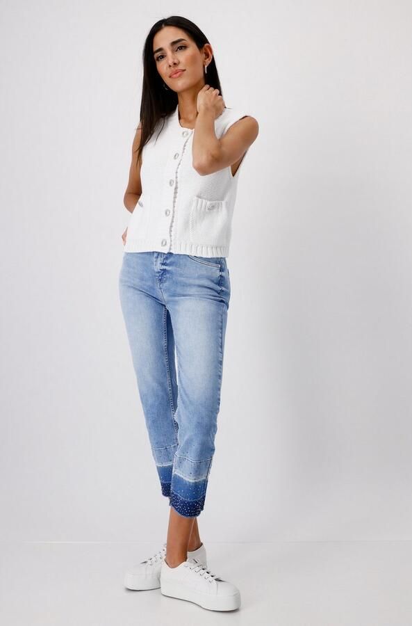 Monari 7 8 jeans met glinstersteentjes - Foto 4