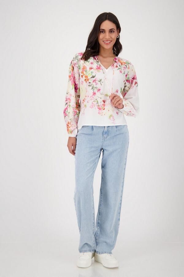 Monari Blouse zonder sluiting met bloe print all-over - Foto 4
