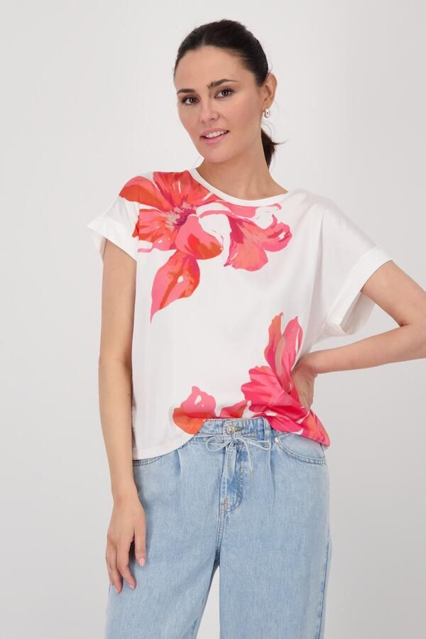 Monari Blouse zonder sluiting met bloe print - Foto 6