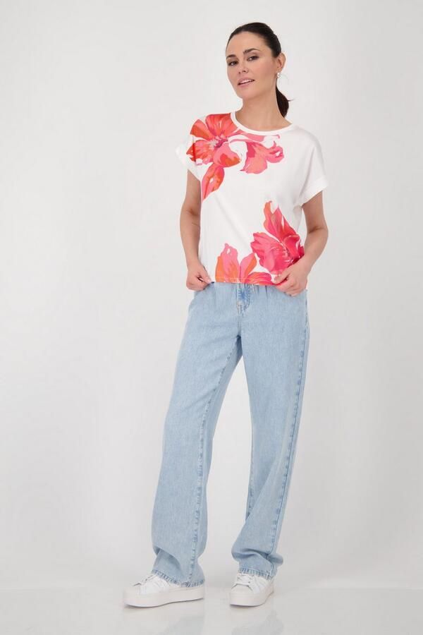 Monari Blouse zonder sluiting met bloe print - Foto 5