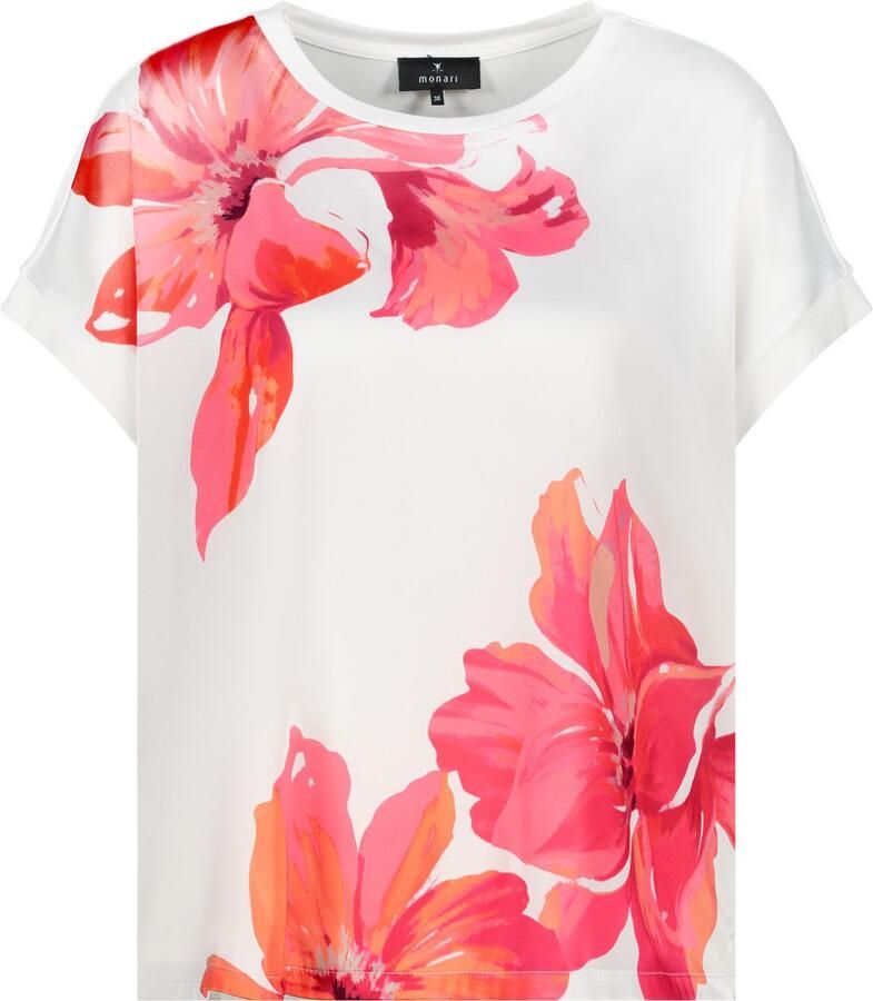 Monari Blouse zonder sluiting met bloe print