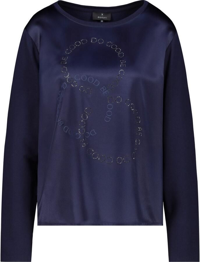 Monari Blouse zonder sluiting met glanzende folieprint