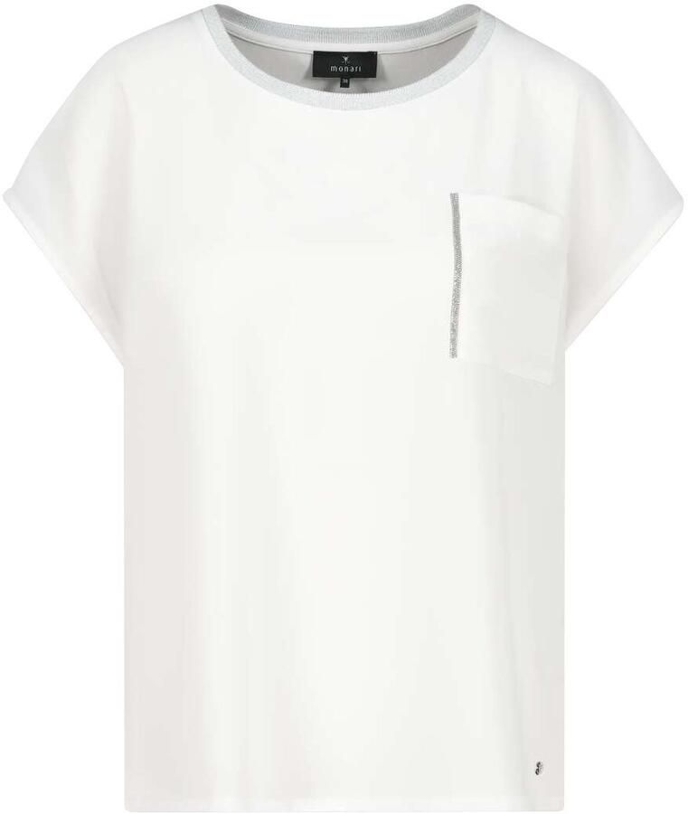 Monari Blouse zonder sluiting met opgestikte sierzak