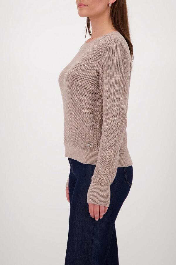 Monari Gebreide Trui Basic Lurex Met een ronde hals - Foto 2