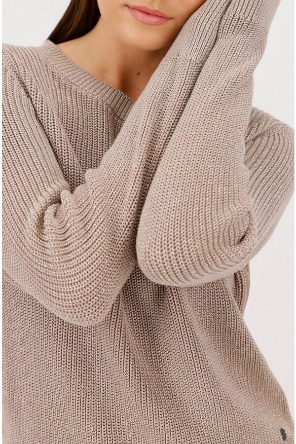 Monari Gebreide Trui Basic Lurex Met een ronde hals - Foto 4