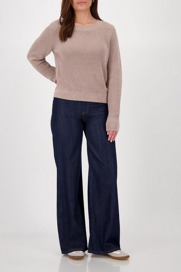 Monari Gebreide Trui Basic Lurex Met een ronde hals - Foto 5