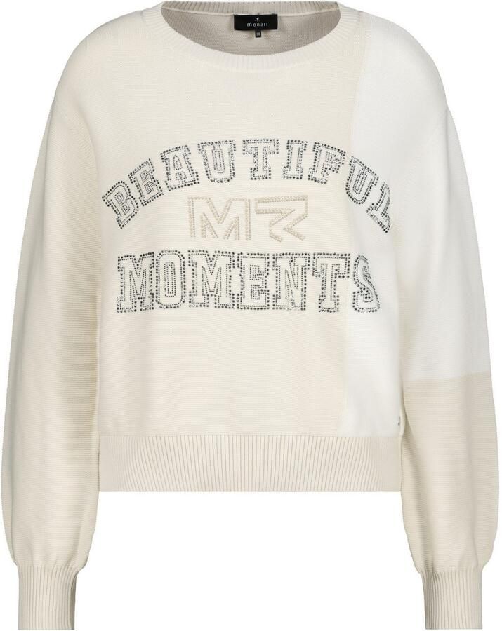 Monari Gebreide Trui colorblock + sieraden