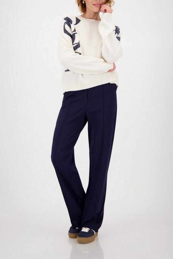 Monari Gebreide Trui letters Regular fit met ronde hals - Foto 5