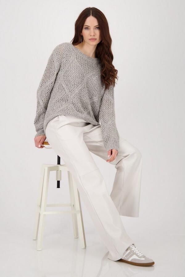 Monari Gebreide trui Pullover Ajour Pailletten - Foto 5