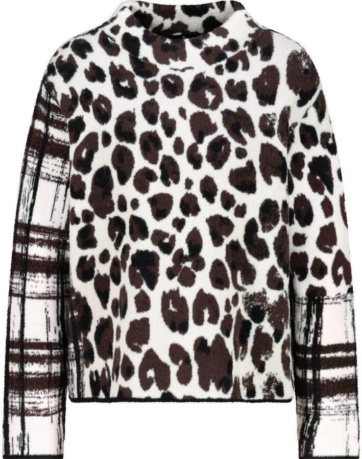 Monari Gebreide trui Regular fit met staande kraag