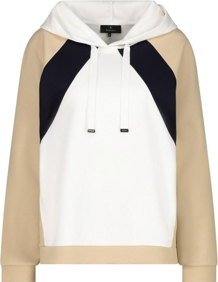 Monari Hoodie Sweatshirt colorblock Regular fit met ronde hals