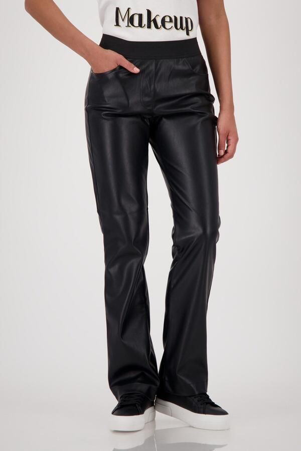 Monari Imitatieleren broek met elastische taille - Foto 6