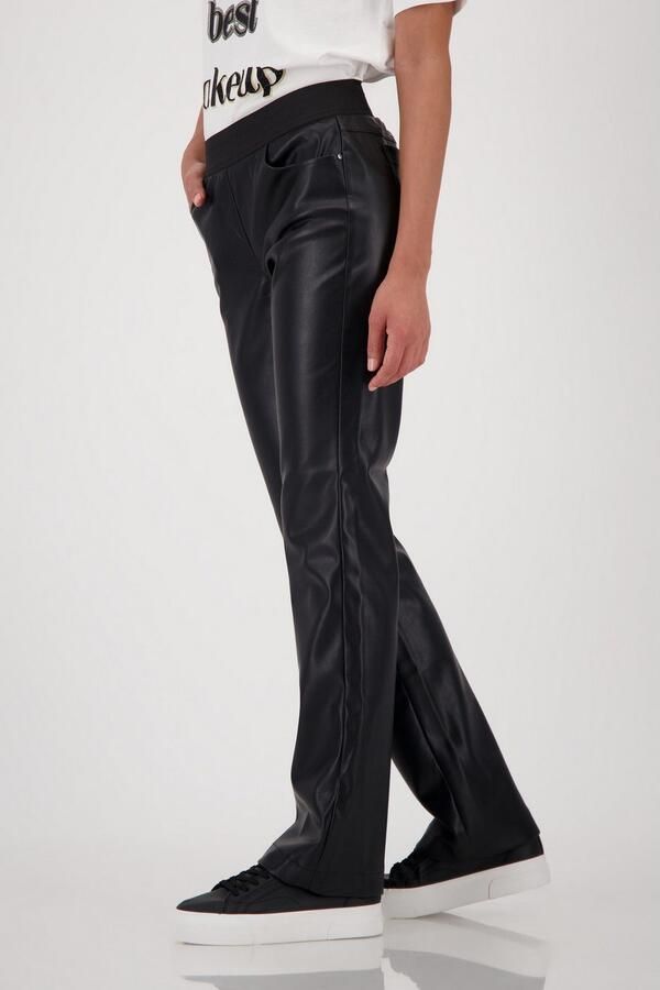 Monari Imitatieleren broek met elastische taille - Foto 3