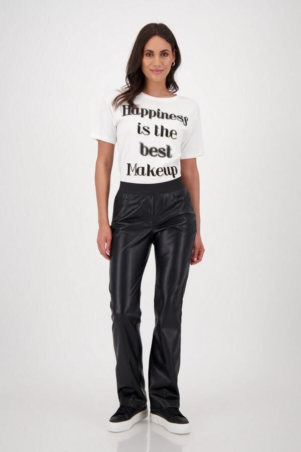 Monari Imitatieleren broek met elastische taille - Foto 4