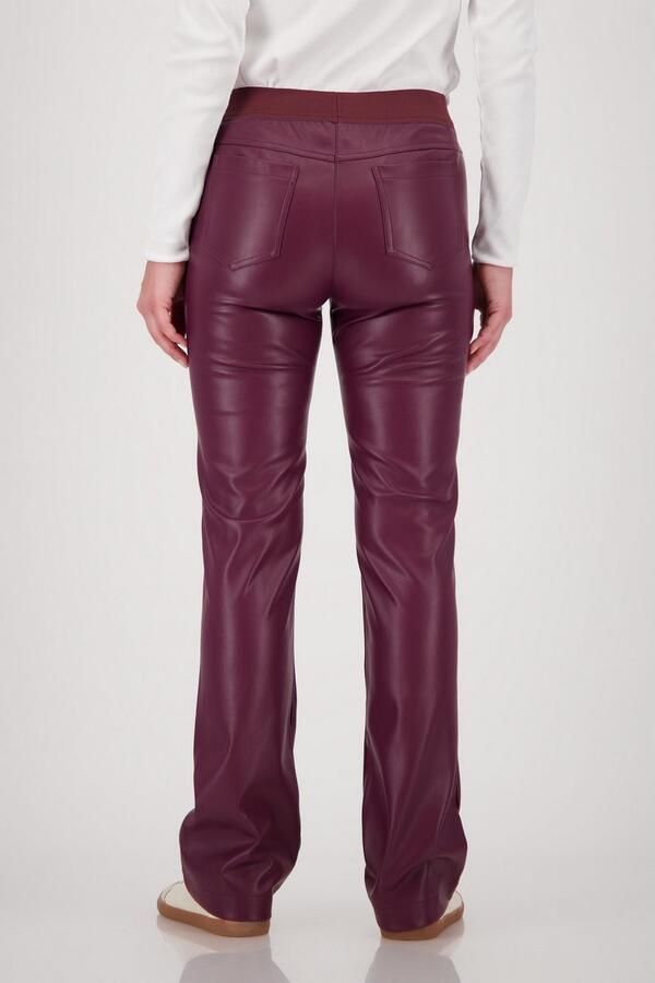 Monari Imitatieleren broek met elastische taille