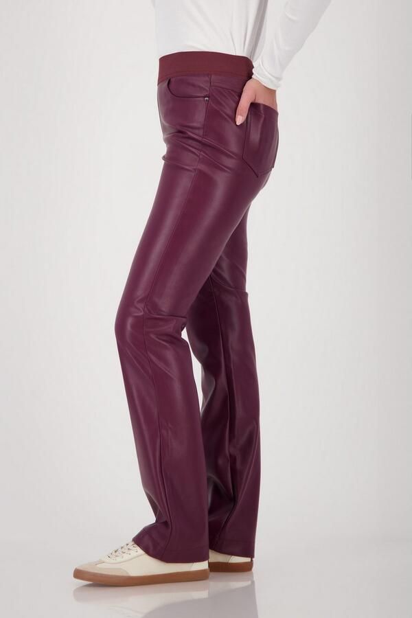 Monari Imitatieleren broek met elastische taille - Foto 2