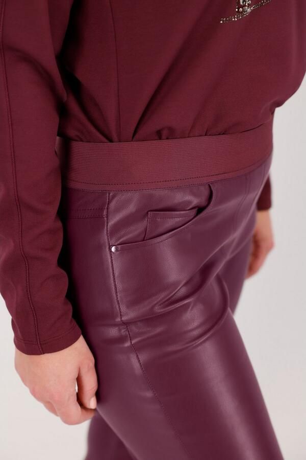 Monari Imitatieleren broek met elastische taille - Foto 3