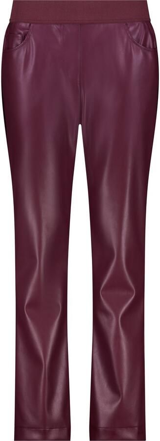 Monari Imitatieleren broek met elastische taille - Foto 5