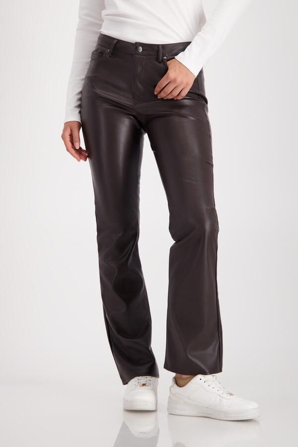 Monari Imitatieleren broek Regular fit - Foto 6
