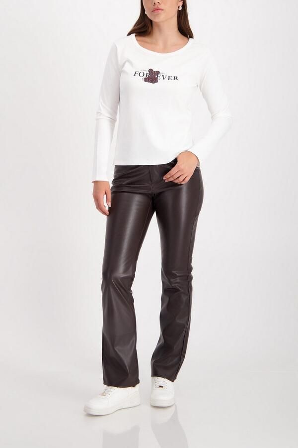 Monari Imitatieleren broek Regular fit - Foto 4