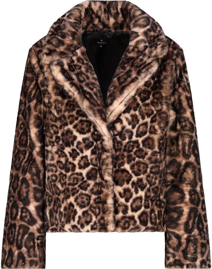 Monari Jack van imitatiebont Regular fit met reverskraag