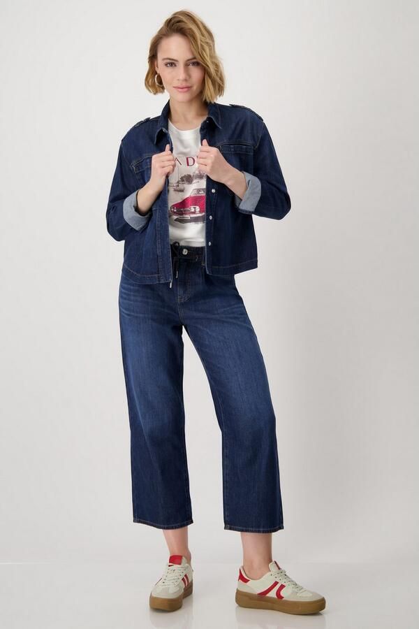 Monari Jeansblazer met opgestikte zakken - Foto 4