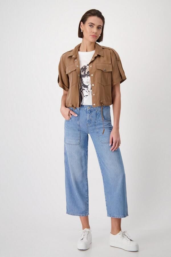 Monari Korte blazer met een rijgkoord bij de zoom - Foto 5