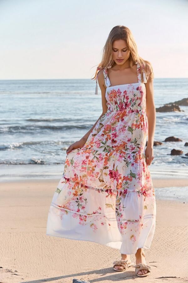 Monari Maxi-jurk met bloe print - Foto 4